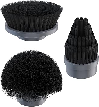 Replacement Brush Heads Set of 3 for GENIANI Electric Spin Scrubber, Scrub Brush for Cleaning Bathroom, Tile, Floor, Tub, and Shower Black