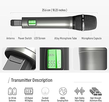 Amazon.com: SENWOSI Dual-Channel UHF Wireless Microphone