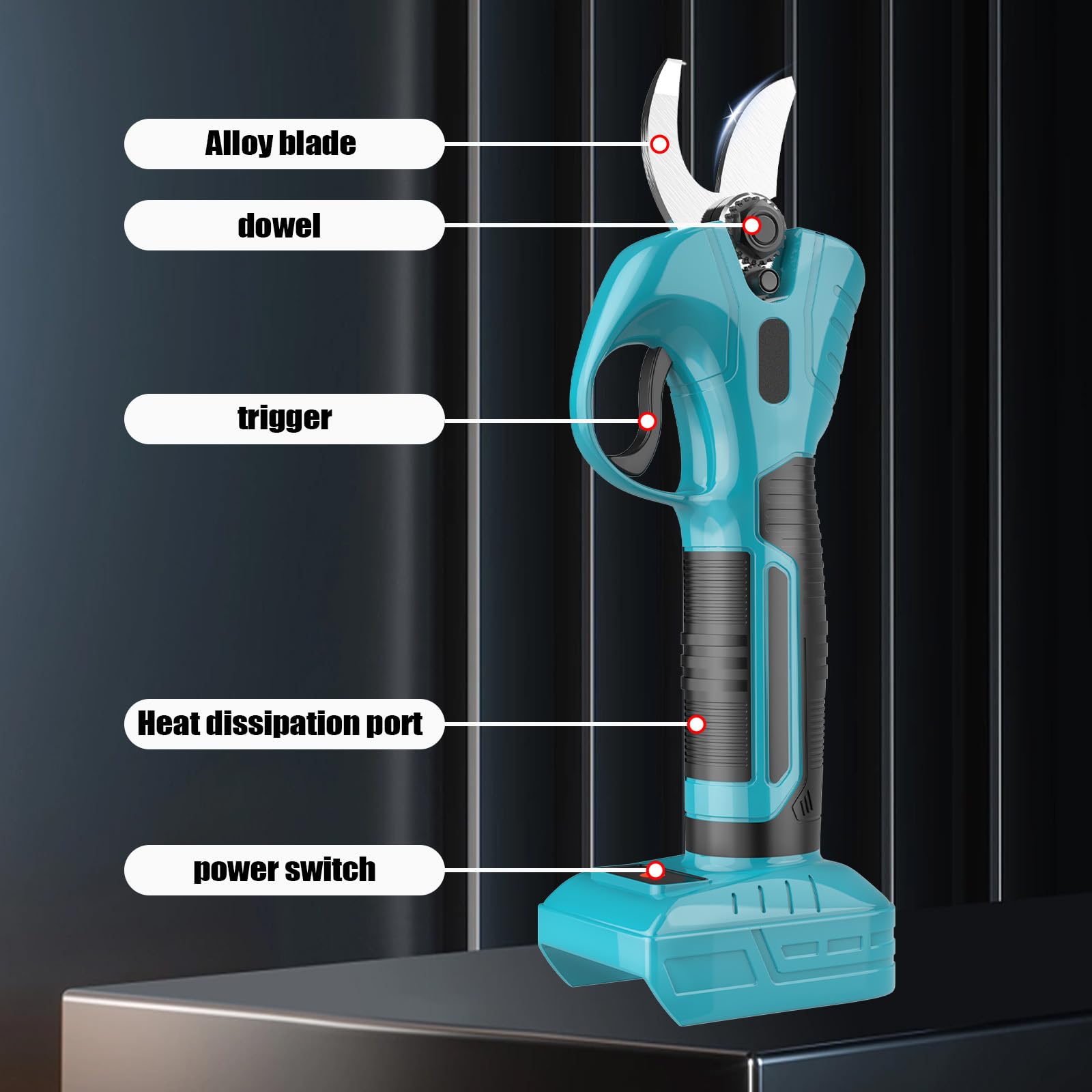 Tijeras de podar eléctricas profesionales con batería, repuesto para Makita, tijeras de podar con batería de 2 x 3,0 Ah, diámetro máximo de corte de 30 mm, ramas con batería para podar el jardín