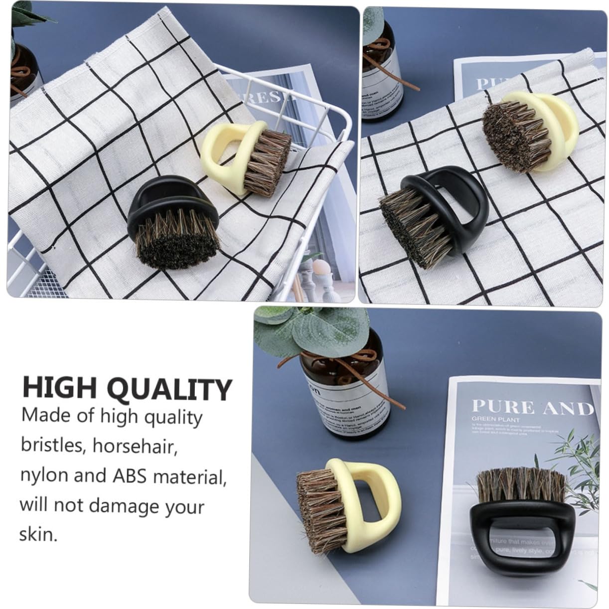 Beavorty 8 Pz Pennello per barba criniera abito portatile spazzola per la pulizia uomo nylon