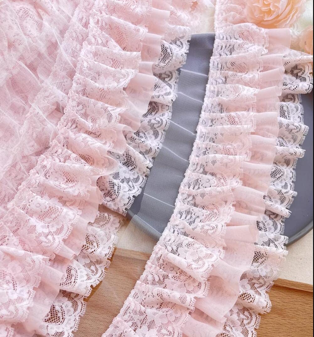 Amazon | 2ヤードx11cm幅プレミアム3層ロリータフリルシフォンレース