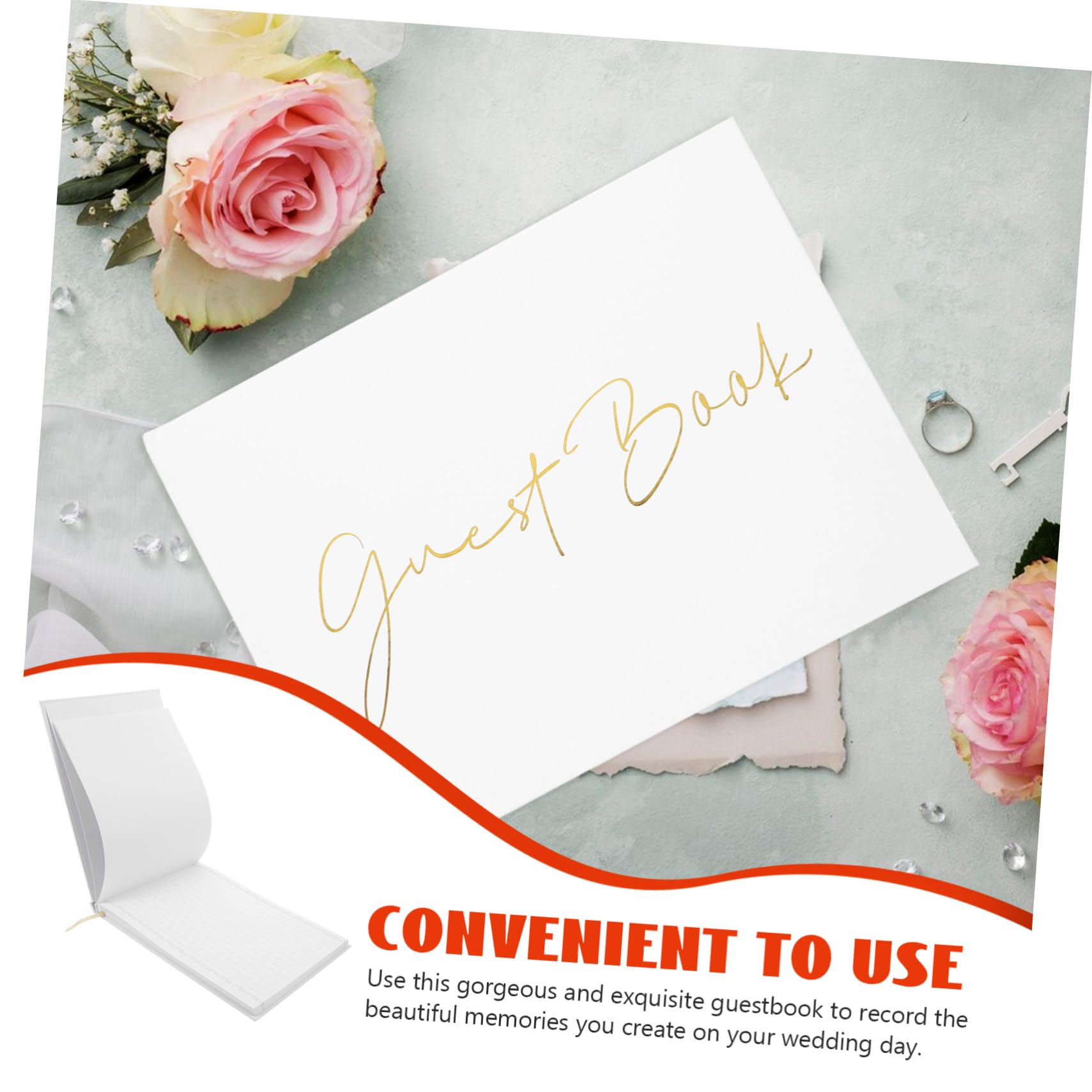 Libro Ospiti Matrimonio 120 Fogli in Carta Bianca per Firme | Quaderno Dediche, Occasione Fidanzamento, Registrazione Presenze e Ricordi