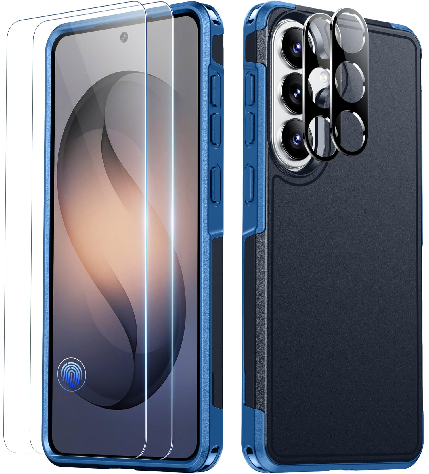 Photo 1 of SPIDERCASE Designed for Samsung Galaxy S26 Case, [10 FT Military Grade Drop Protection], 2 Pack [Tempered Glass Screen Protector+Camera Lens Protector] Heavy Duty Shockproof Case,Dark Blue