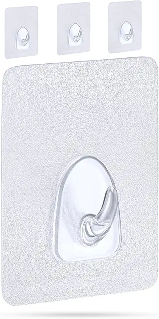 SilverRack Self-Adhesive Hooks - Set of 4 Reusable Wall Hooks for Towels & Decor