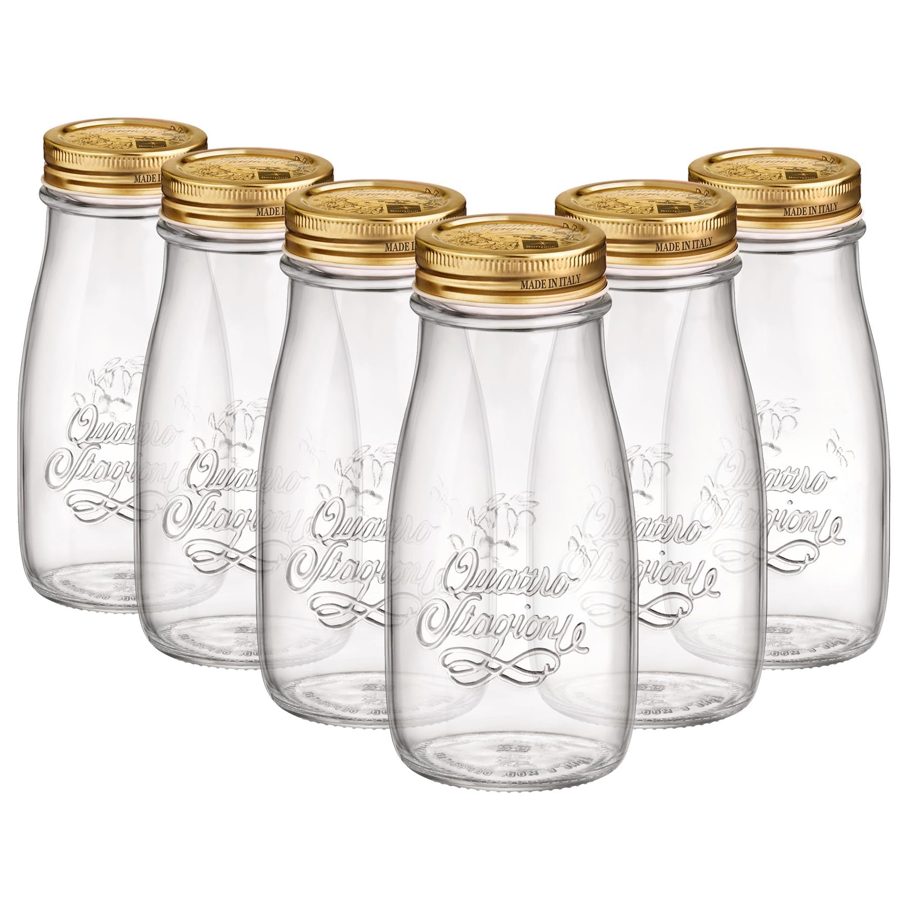 Bormioli Rocco Quattro Stagioni Glass Bottle - 400ml - Pack of 6 - Clear