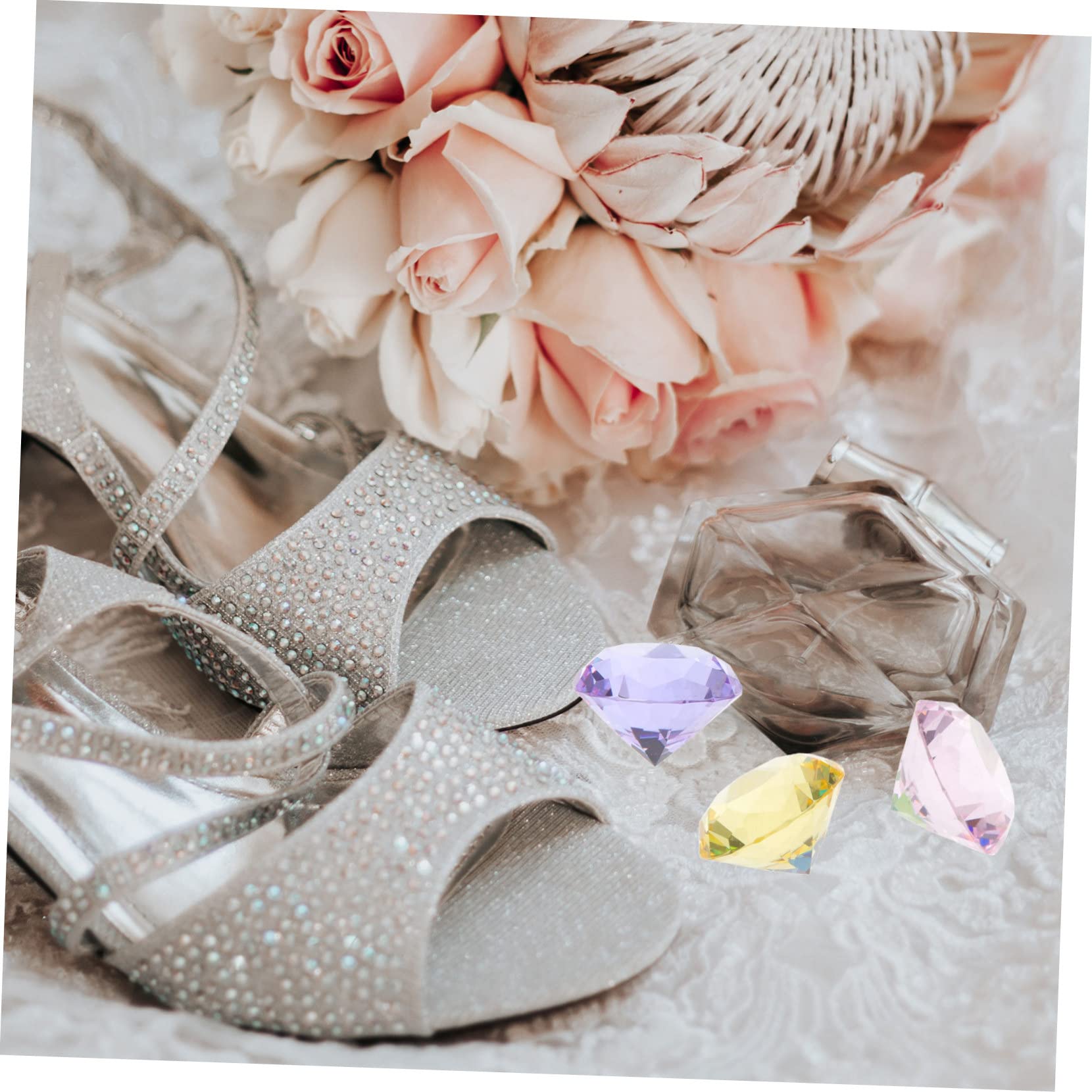 Diamanti di Vetro 30mm 12 Pezzi Decorativi per Matrimonio Fotografici Riempitivo per Vaso in Vetro Trasparente e Centrotavola Eleganti e Decorazioni Casa