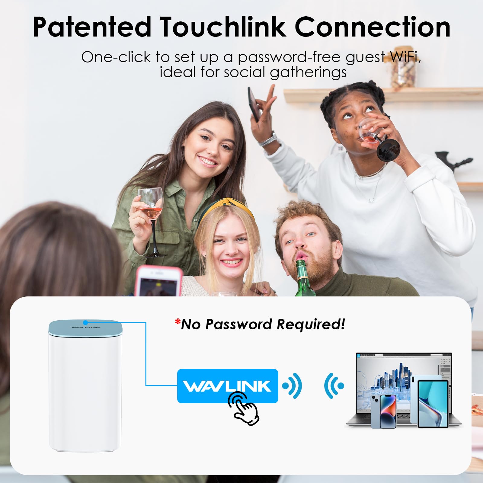 WAVLINK Système Mesh WiFi 6 AX3000 (2 Pack) - Routeur VPN Double Bande, Couverture 3200 pi², 256 Appareils, 5x5dBi, 3 Ports Gigabit, MU-MIMO