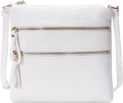 Solene Bolso cruzado pequeño con múltiples bolsillos con cremallera y correa ajustable, bolso de viaje ligero, bolsa de mensajero pequeña para uso