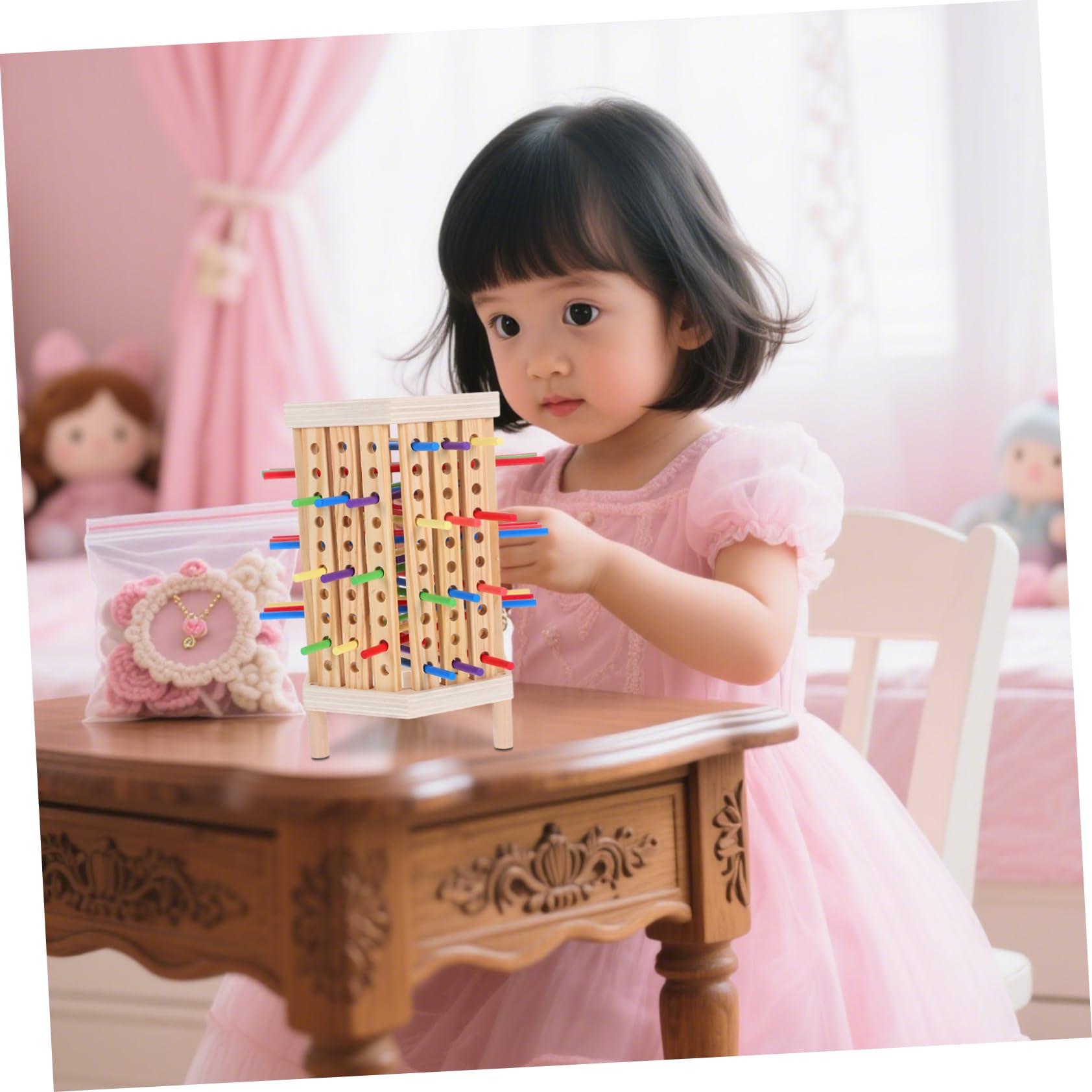 Toddmomy Giochi di Legno Montessori per Ragazzo Ragazza Piccoli Gioco di Impilamento di Blocchi Giocattoli Educativi per Apprendimento dei Colori Matematica Puzzle per Sviluppo Motorio