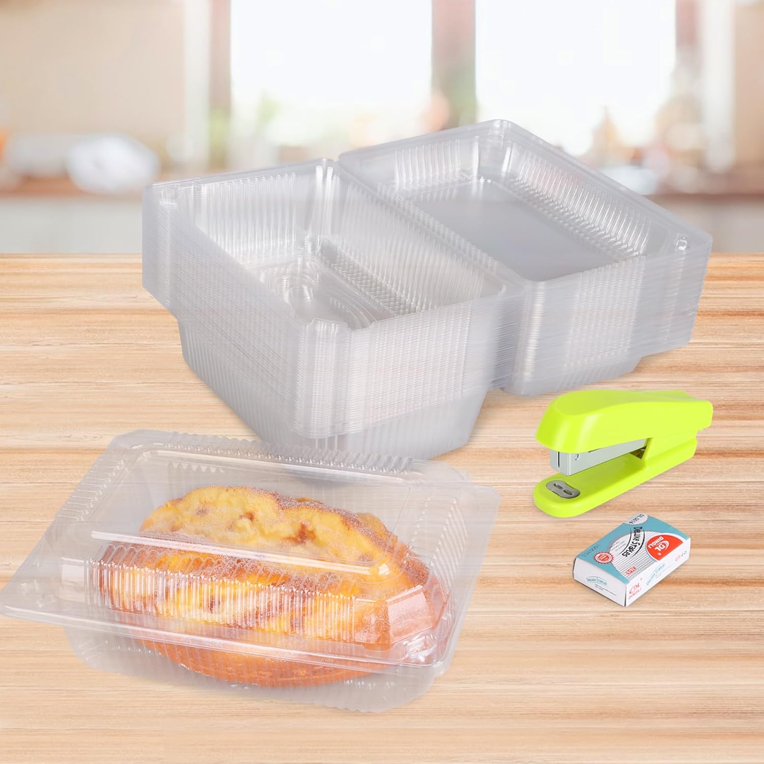 CYEAH Clear Hinged Take Out Containers Set of 100, 8.5 x 5.