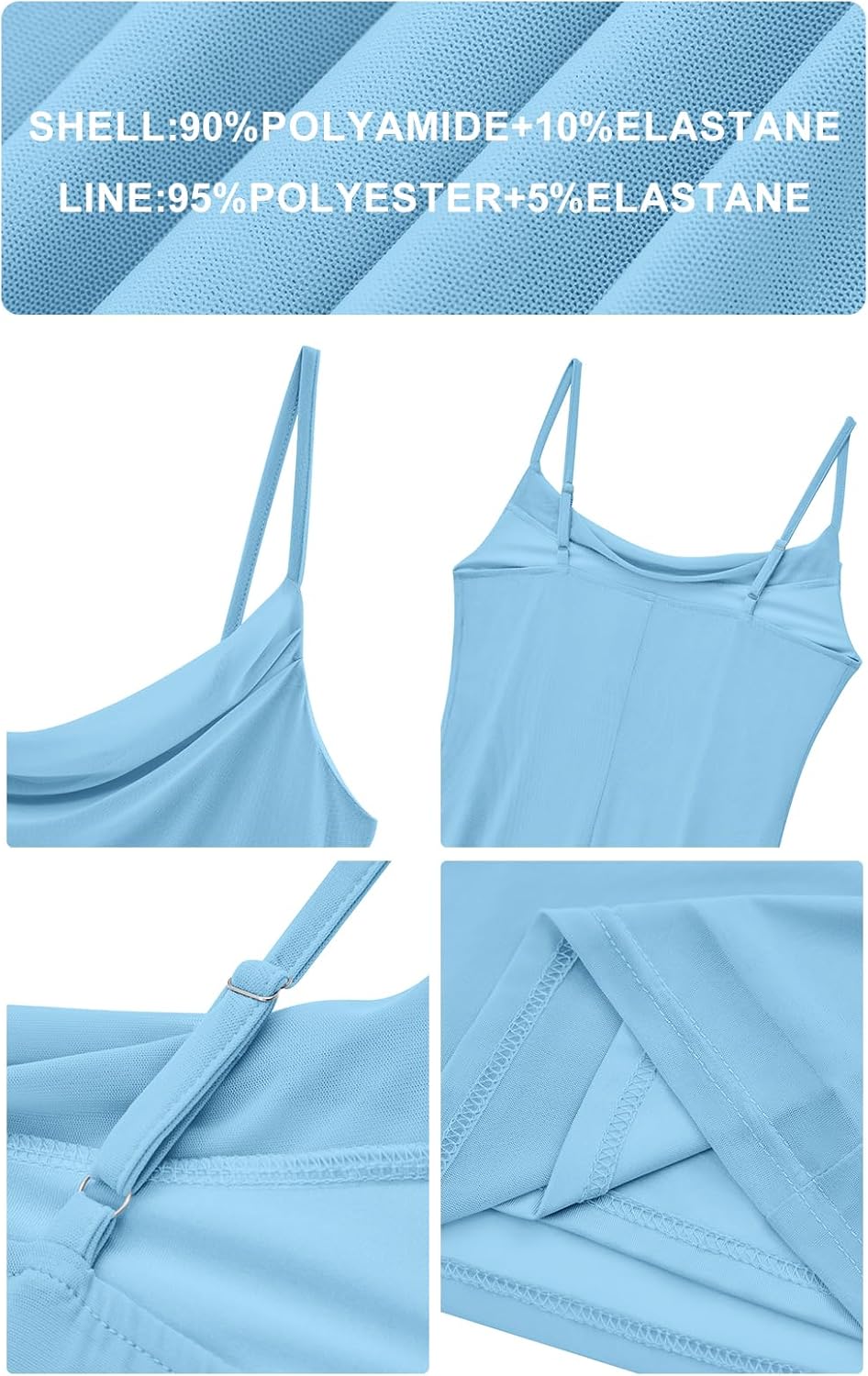 PRETTYGARDEN Women's 2026 Summer Maxi Dress Spaghetti Strap Mesh Slip Bodycon Dress Cowl Neck Cocktail Party Long Dresses - Image 6