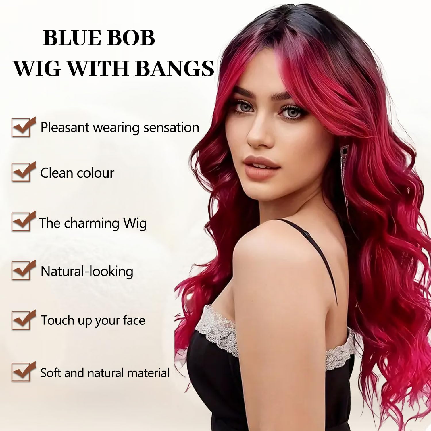 Fulang Hair Long Wave Omber red Wigs for Women Synthetic Hair Heat Resistant Wig for Daily Party Cosplay Use - Image 2