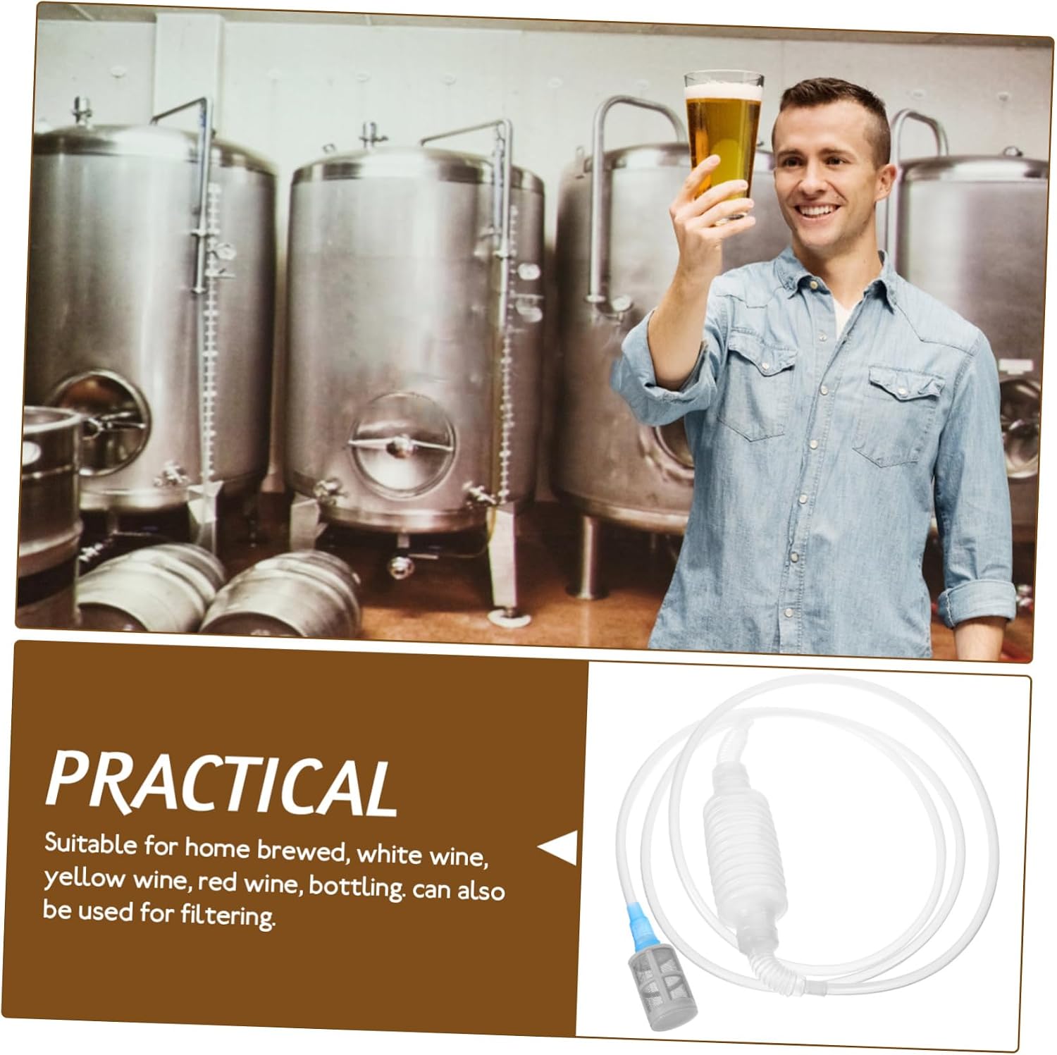 OUNONA Reusable Wine Hose Professional Food Grade Tubing for Home Winemaking for Filling Bottles Containers Easy to Clean and Use