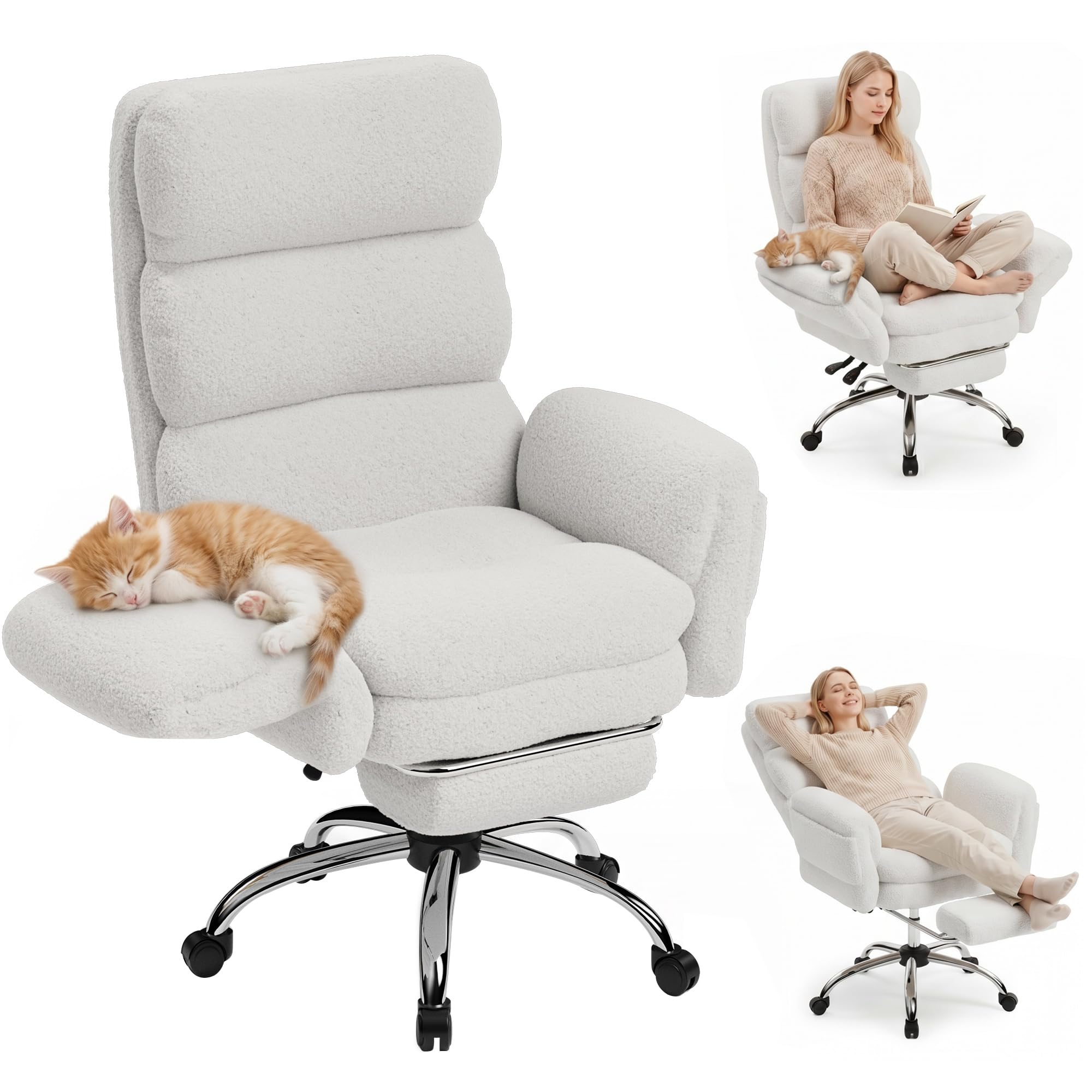 Executive Office Chair, Big and Tall Ergonomic Desk Chair with Foot Rest