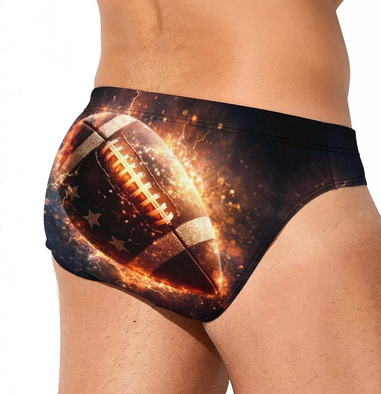 Ice Flame Rugby Men's Swimsuit Brief Sexy Bikini Briefs Retro Printed Swimwear Quick Dry Swimming Trunks 3X-Large