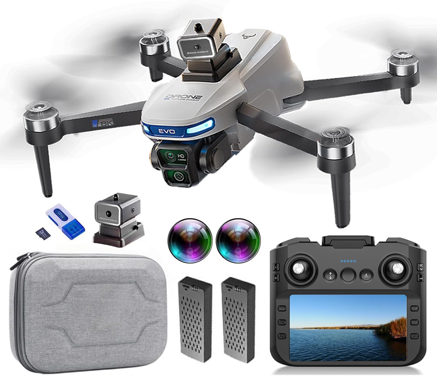 Foldable GPS Drone with 4K Cameras for Adults Beginners, Brushless RC Quadcopter with 4.5 Inches RC Screen, Optical Flow Altitude Hold, Auto Return, Follow Me, Obstacle Avoidance, 50 Mins Flight Time, 64G SD Card, Under 249g