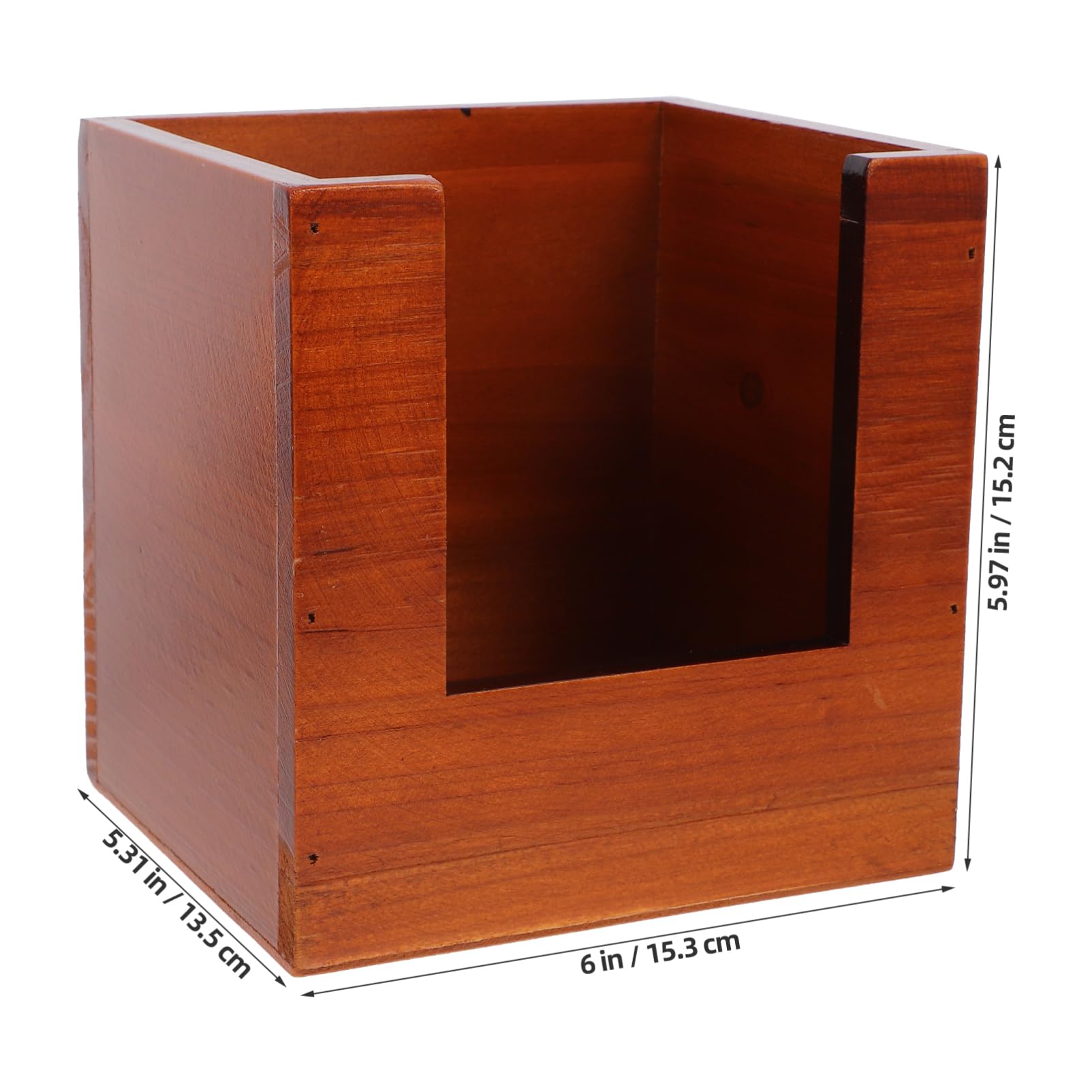 Unomor Vintage Wooden Recipe Card Holder Square Dessert Insert Card Storage Box Card Organizer for Kitchen