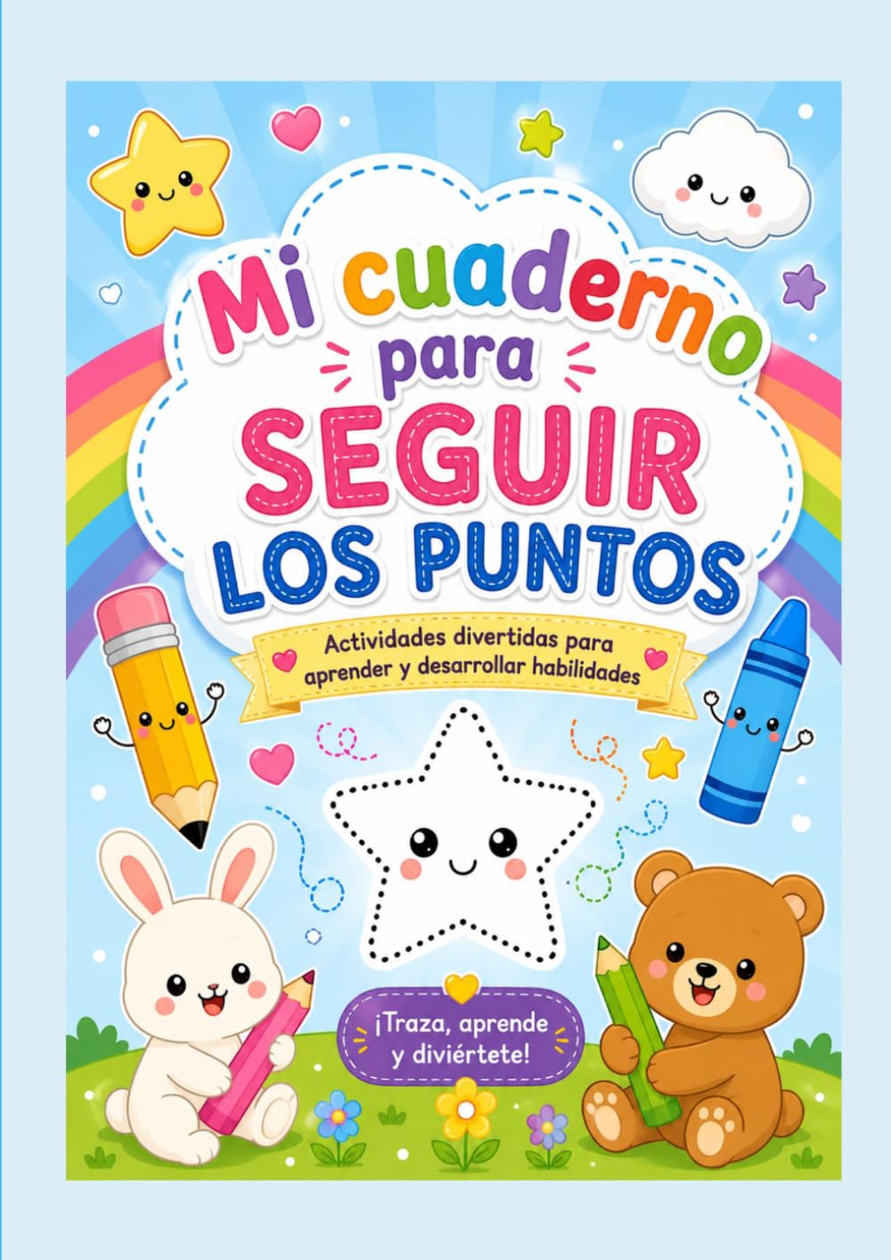 Mi cuaderno para seguir los puntos: Actividades de trazos, números, vocales y formas para niños de 3 a 5 años