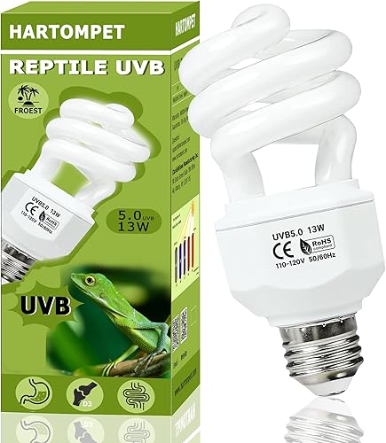 UVB 10.0 Reptile Light 13W, Compact Fluorescent Desert Lamp, High-Output Coil UVB Bulbs for Terrarium Tanks, Suitable for Bearded Dragons, Geckos and Other Desert-Dwelling Reptile