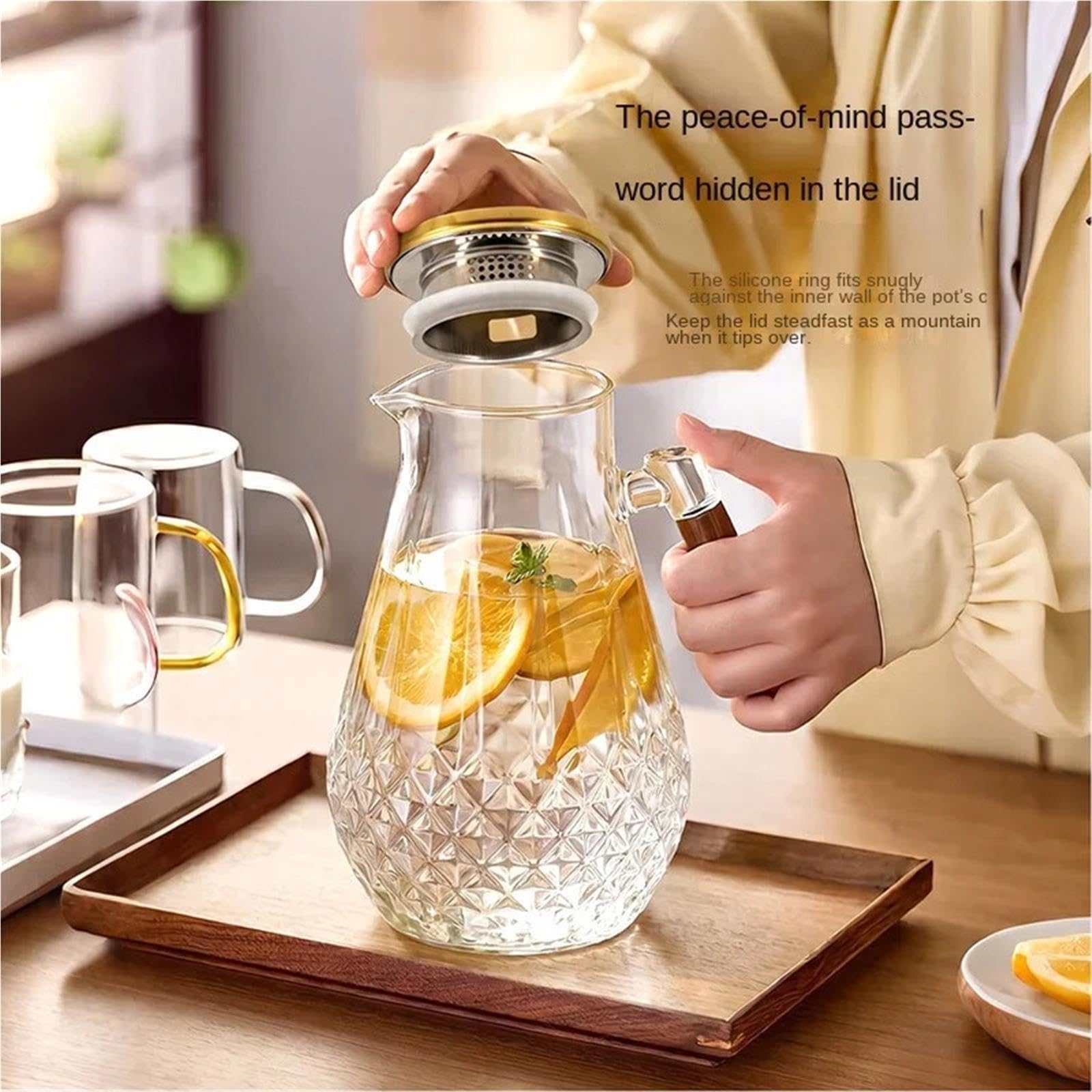 Brocca for L'acqua In Vetro Con Coperchio E Caraffa Con Filtro