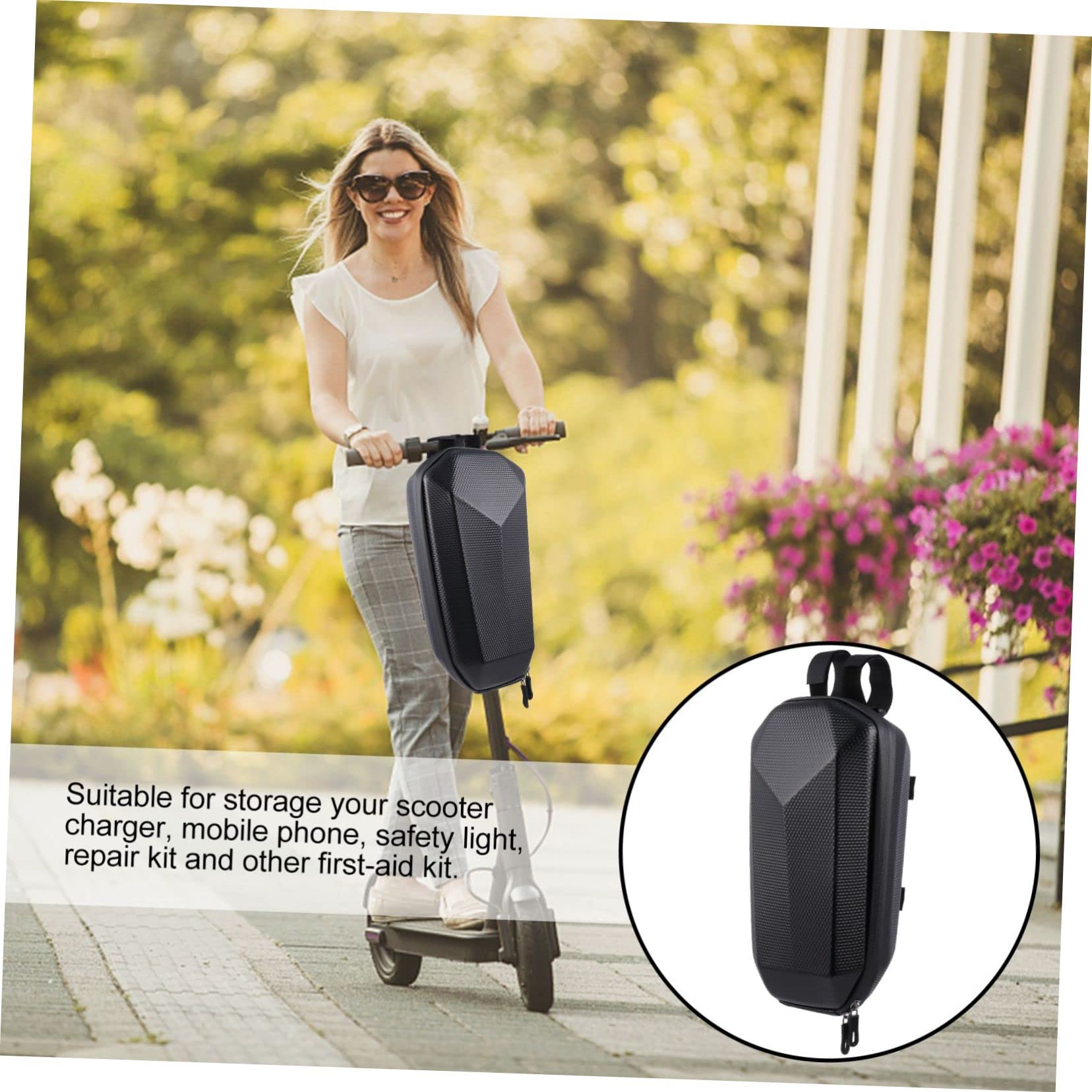Toyvian Wasserdichtes Frontsack Fahrradlenkertasche Lenkerbeutel Scooter-Rucksack Koffer handhaben Tasche für Elektroroller Eva Griffbeutel Scooter-Kopfgrifftasche Schwarz