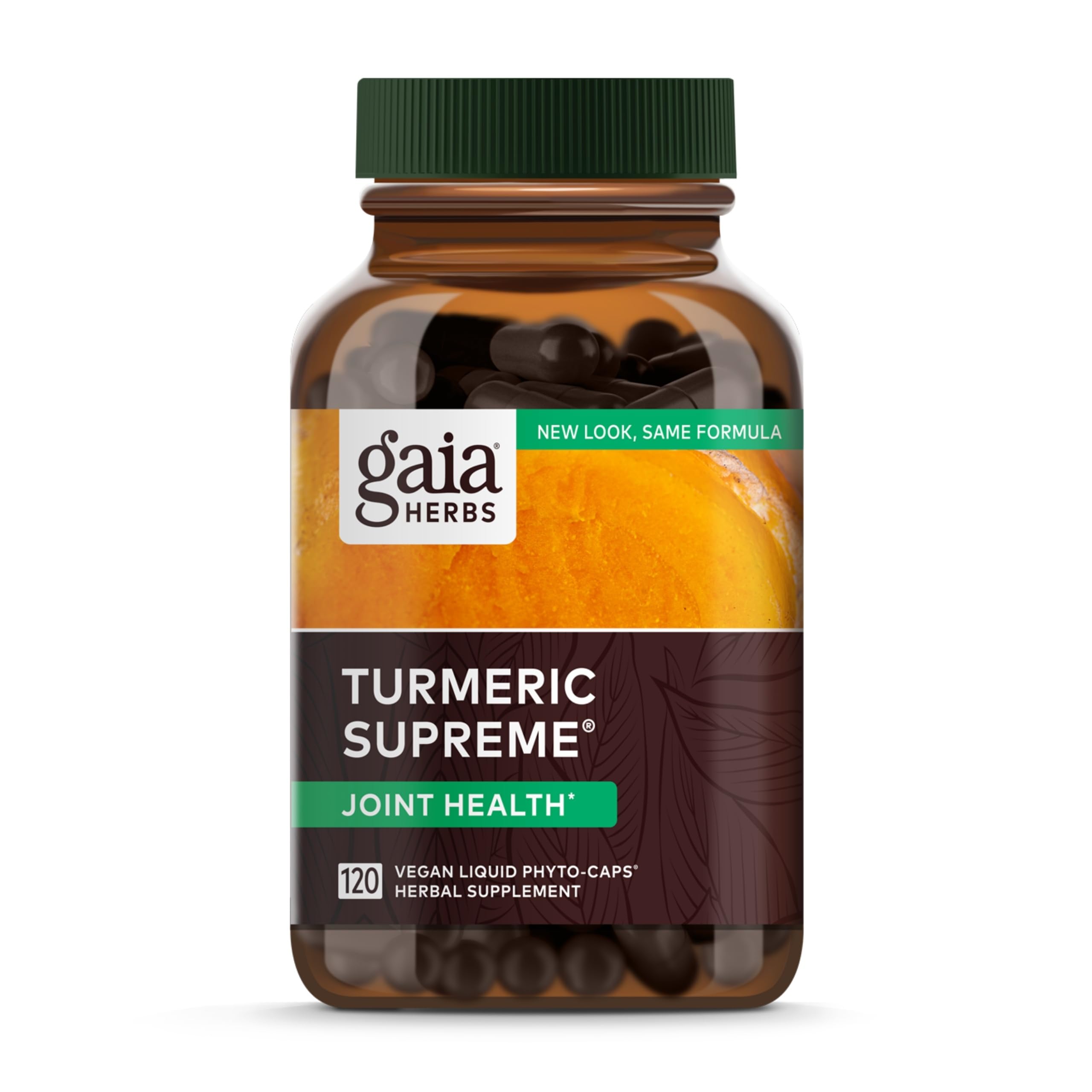 Gaia HerbsTurmeric Supreme Joint Health - Joint Support Supplement - With Quercetin, Black Pepper, Boswellia, Ginger Root, Curcuminoids, & More-120 Liquid Phyto-Capsules (30-Day Supply)