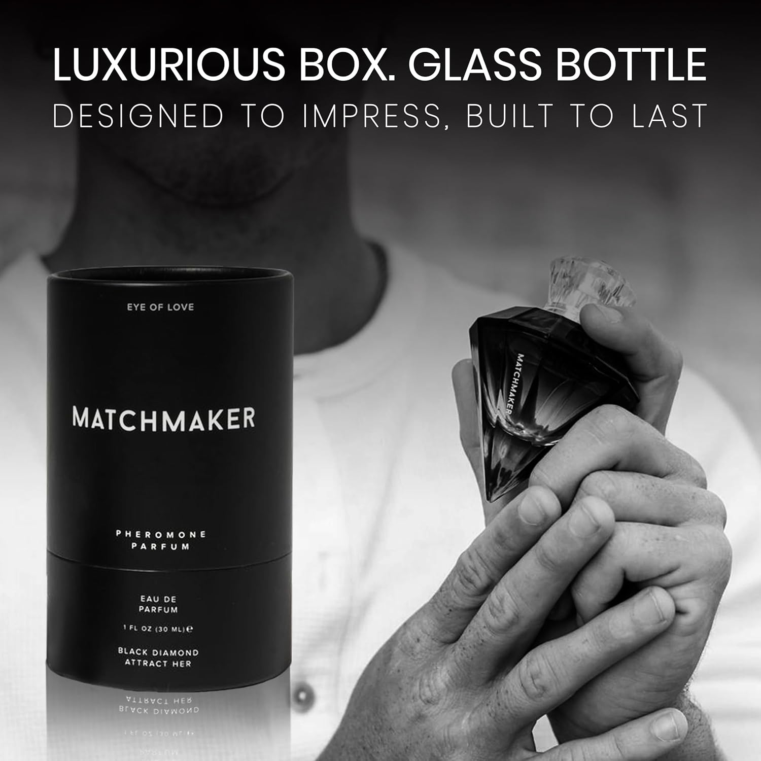 Eye of Love Matchmaker Black Diamond Cologne for Men - Pheromone Perfume for Men with Bold Cedar, Oak, Musk & Citrus Parfum Scent - Long Lasting Plant-Based Cologne Spray - 30ml/1fl oz - Image 5