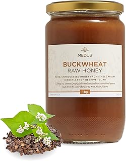 Earthbreath Buckwheat Honey 1 kg - Pure, Dark, Unpasteurised, Unfiltered Raw Honey - Natural Healthy Sweetener for Cooking, Tea, Coffee, Milk, Juice, Hot and Cold Drinks