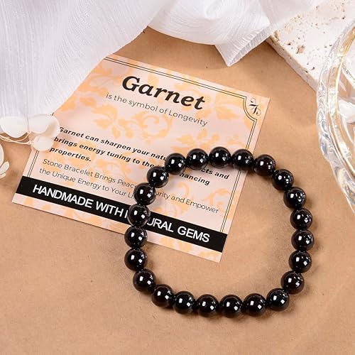 Vista 602 de MASSIVE BEADS Pulsera elástica de yoga hecha a mano con piedra natural, cristal curativo, energía, regalos para adultos unisex de 0.157 in, 0.236
