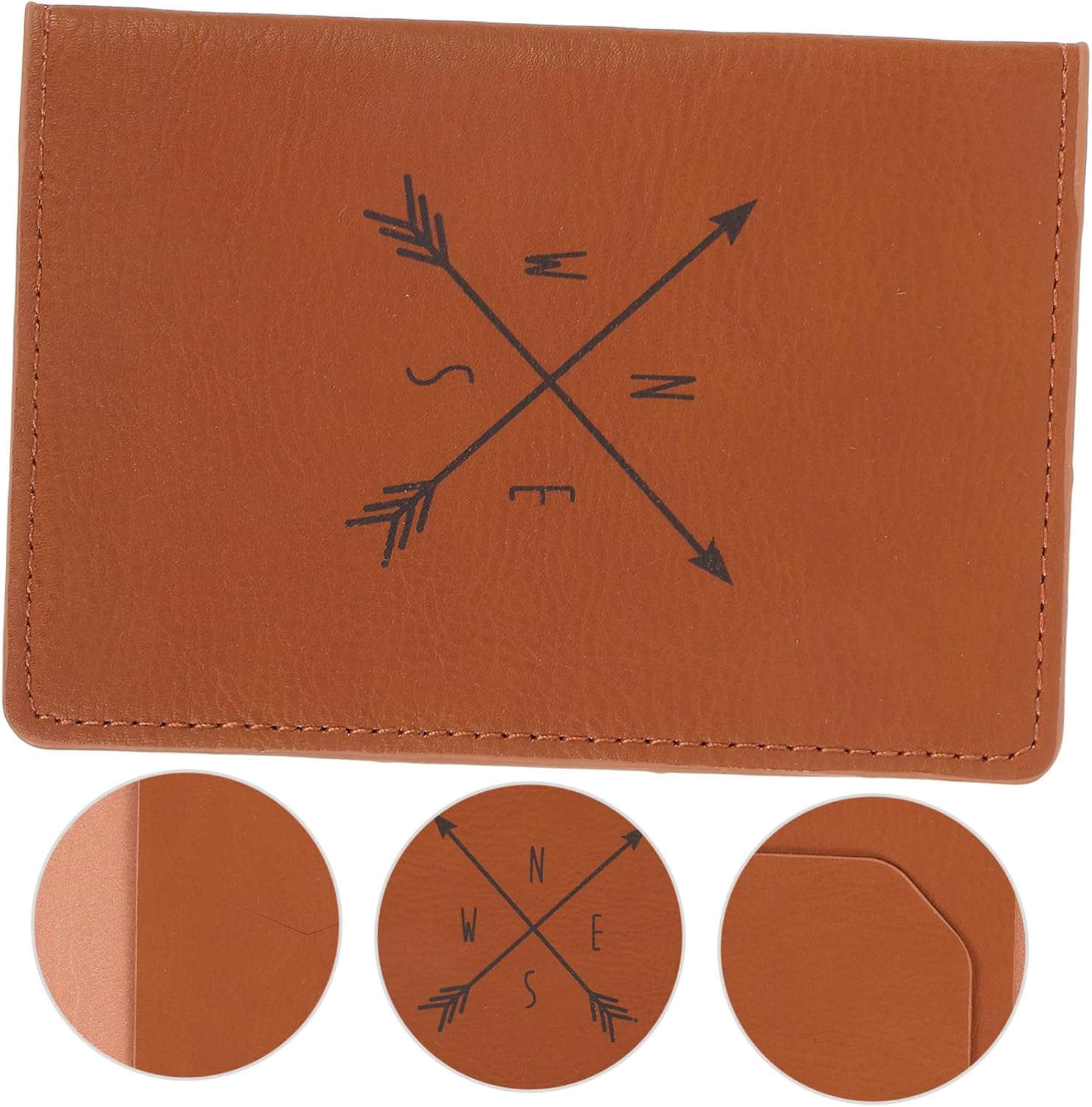 Slim PU Passport Wallet for Men with Card Organizer and Storage