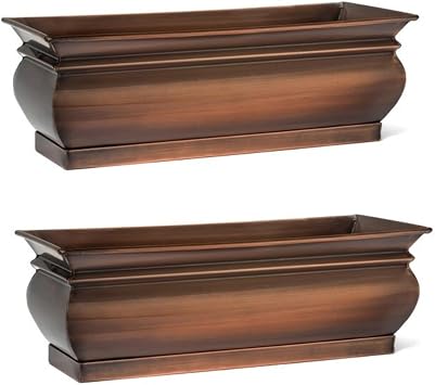 H Potter Herb Planter Pots Succulent Window Box Rectangular Indoor Outdoor Flower Garden Planters Dimensions 16 x 6 x 5.75 Inches 2