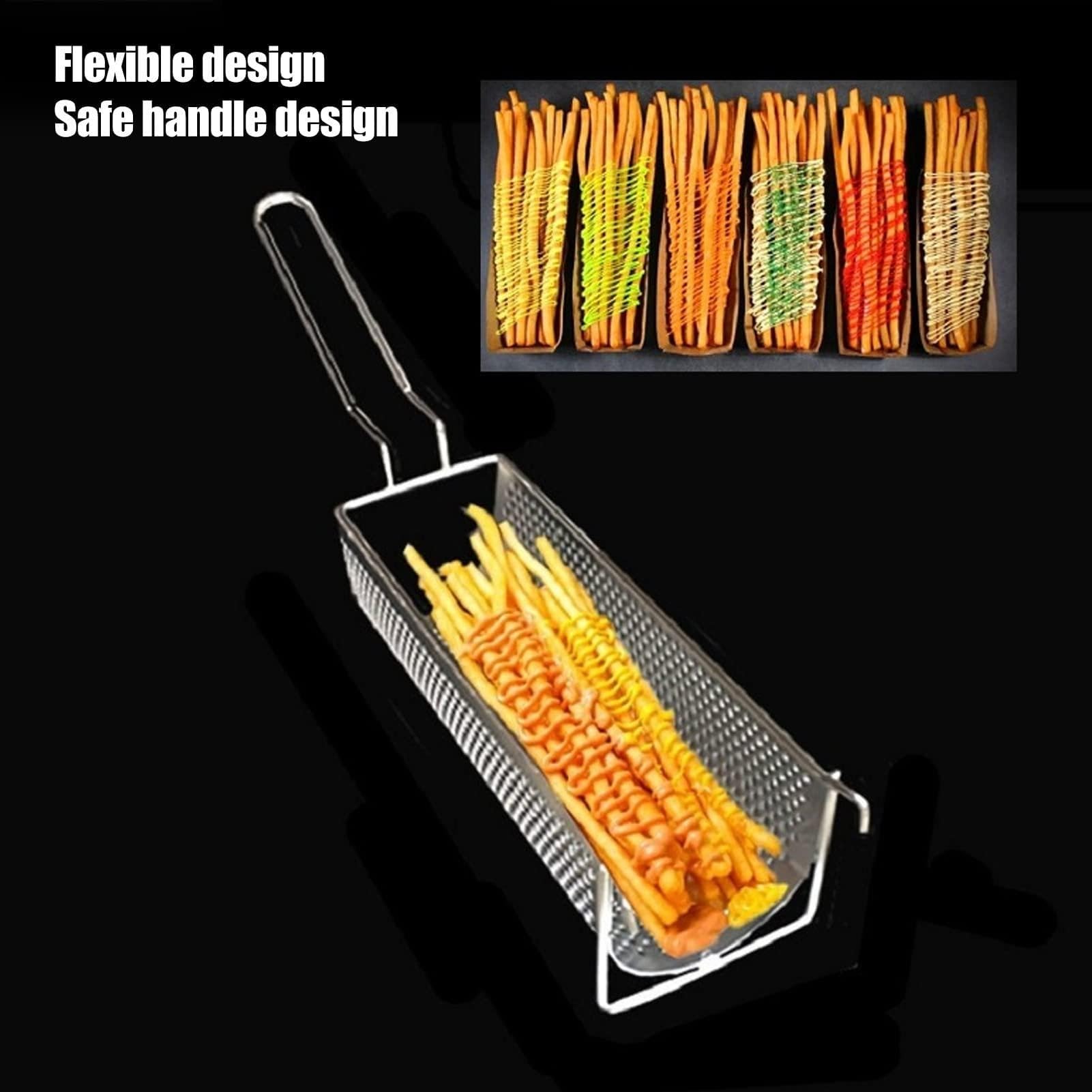 Máquina para freír con cesta para freír, extrusora de patatas de acero inoxidable para prensar y dar forma uniformemente, 12 agujeros para patatas fritas perfectas