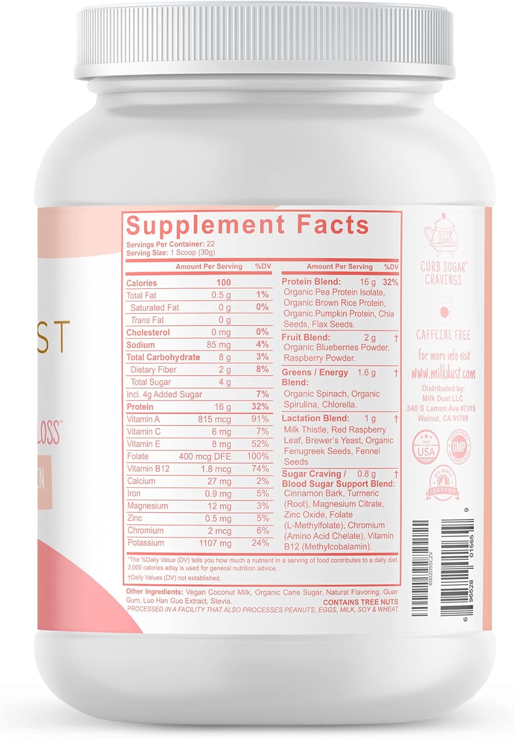 Amazon Com Milk Dust Lactation Protein Powder Breastfeeding Protein Powder For Milk Supply And Weight Loss While Nursing 22 Servings Baby