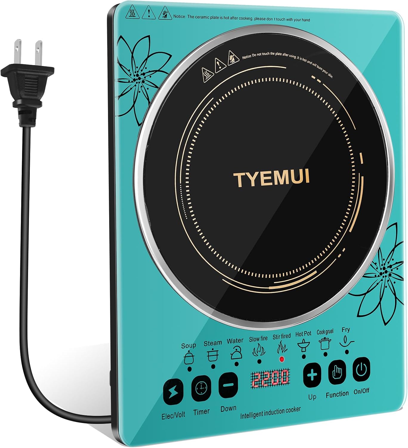 TYEMUI 2200W Induction Hot Plate,Portable Electric Cooktop