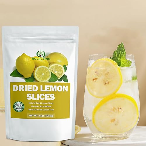 Miniatura 4 de Rebanadas de limón liofilizadas -3.5 onzas (3.53 oz), rebanadas de limón seco totalmente natural para té, aperitivos, hornear, batidos, adornar y