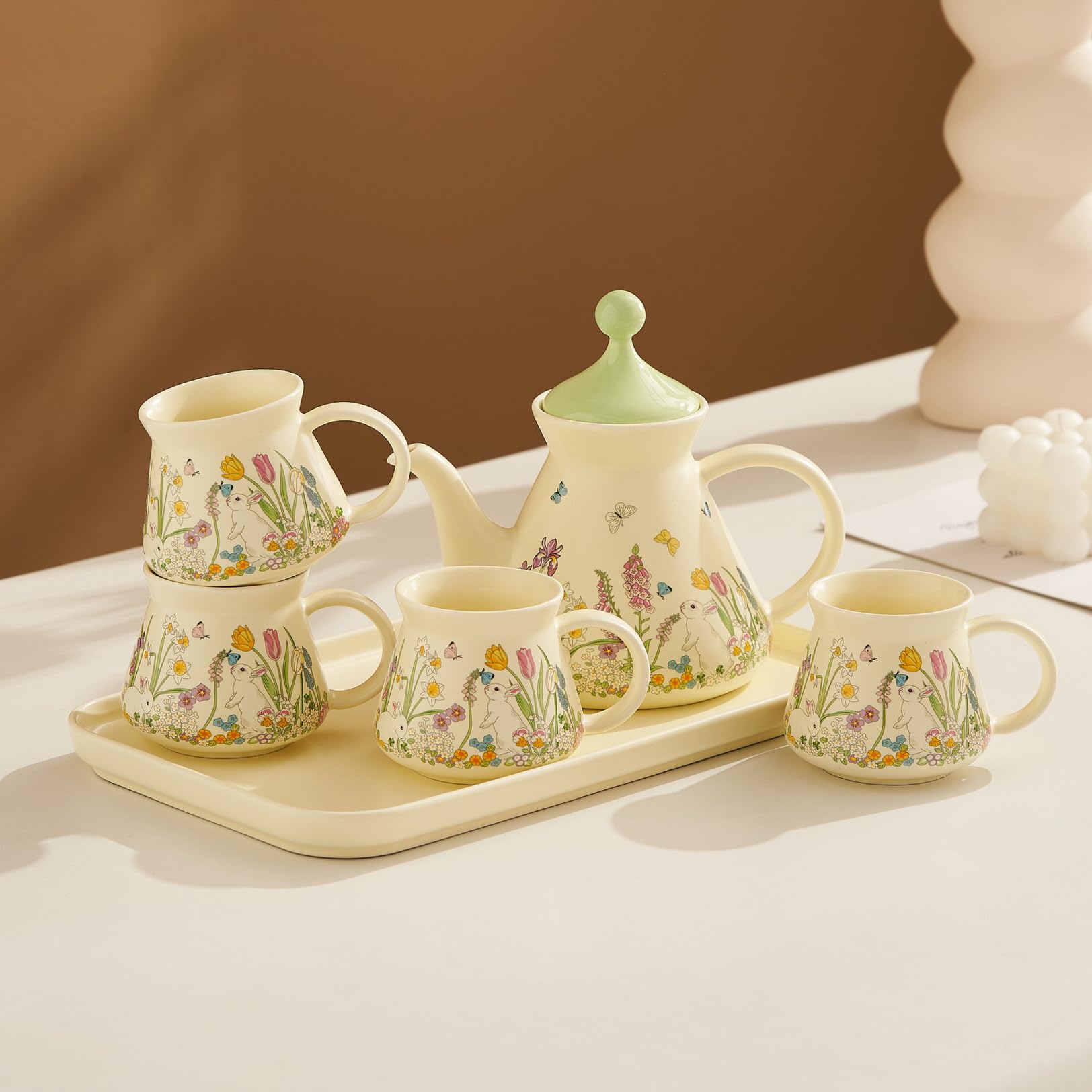 Amazon｜花柄 ティーポット ティーカップ セット かわいい食器 花柄 
