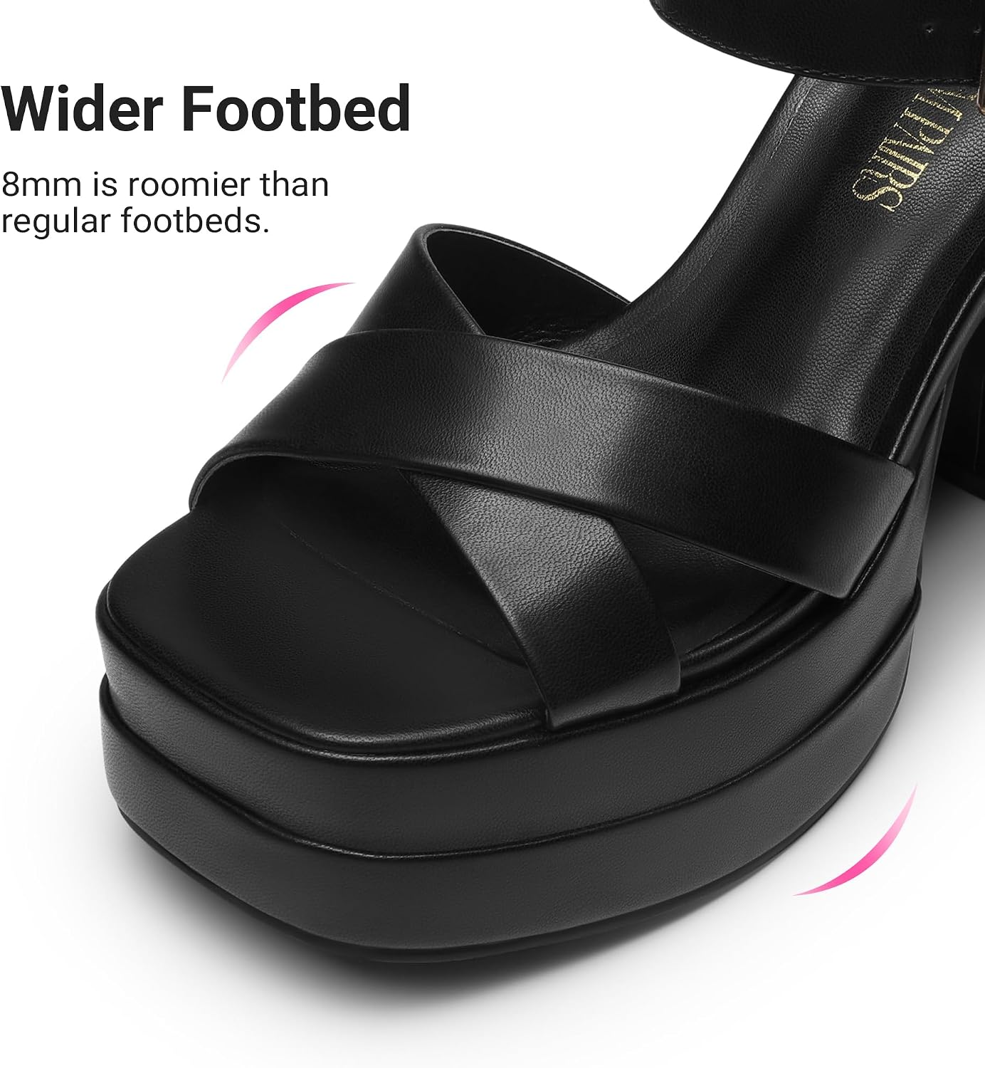 DREAM PAIRS Women's Platform Chunky Heels Square Open Toe Ankle Strap High Heeled Sandals Y2K Shoes for Party Brunch