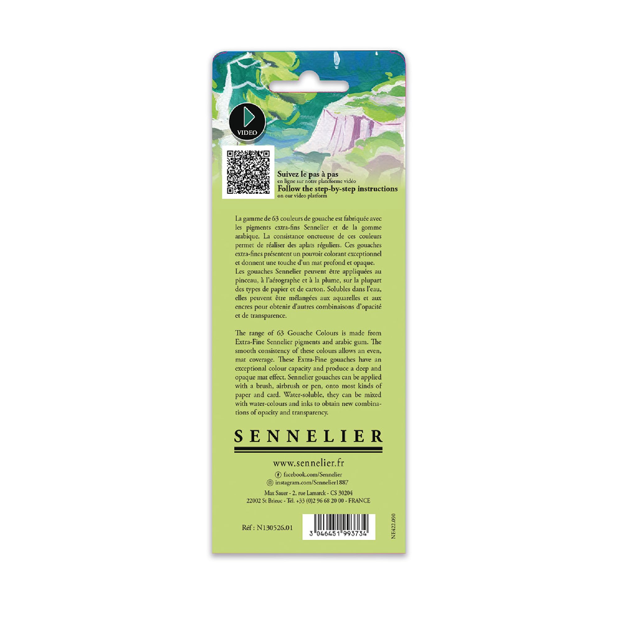 Sennelier Coffret Gouache Extra-Fine 6 Tubes 10ml Peinture Ultra-Mate Opaque Fabriqué en France