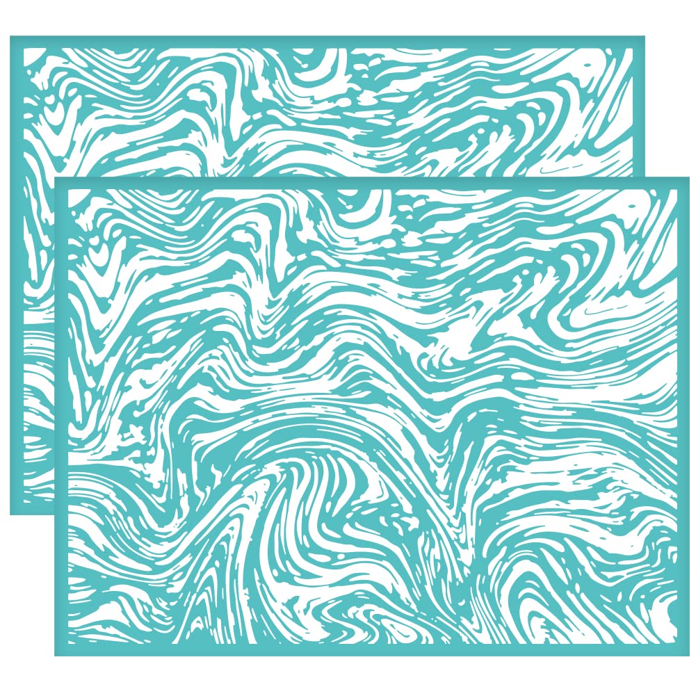 OLYCRAFT 2pcs 11x8.6 Inch Self-Adhesive Silk Screen Printing Stencils Marble Reusable Silkscreen Stencils Washable Mesh Transfer Stencil for Painting on Wood T-shirts Bags