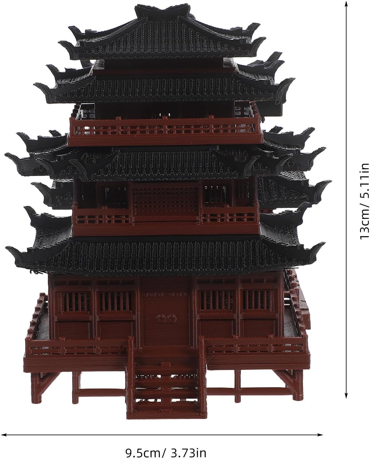 Mini Pavilion Plastic Brown Chinese Style Ornament for Bonsai Gardens