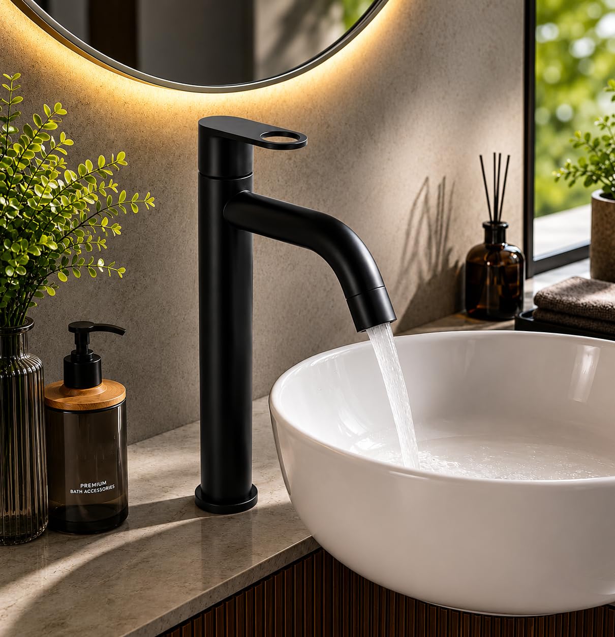 RM Powertech Matt Black PVD Coated Prime SS-304 Tall Pillar Cock Tap with Long Spout & 12 Inches Tall Body Tall Boy Extended Pillar Tap Faucet-image-27