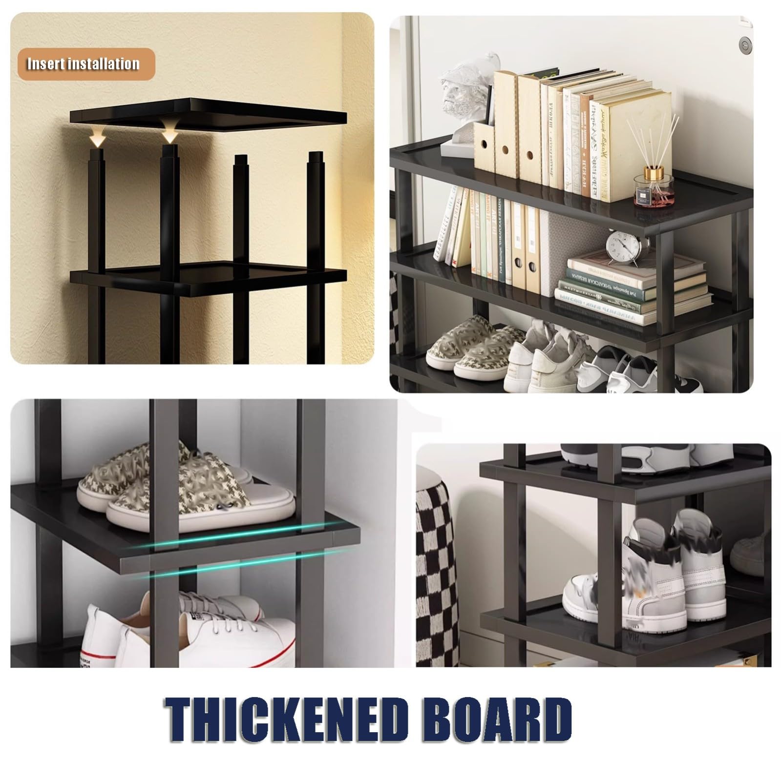 Smalle Schoenenrek Stapelbaar, Hoge Schoenenrek Voor Entree Vrij Combineerbare Schoenenopbergers Verticale Kleine Schoenenorganizer Hoekschoenenplank