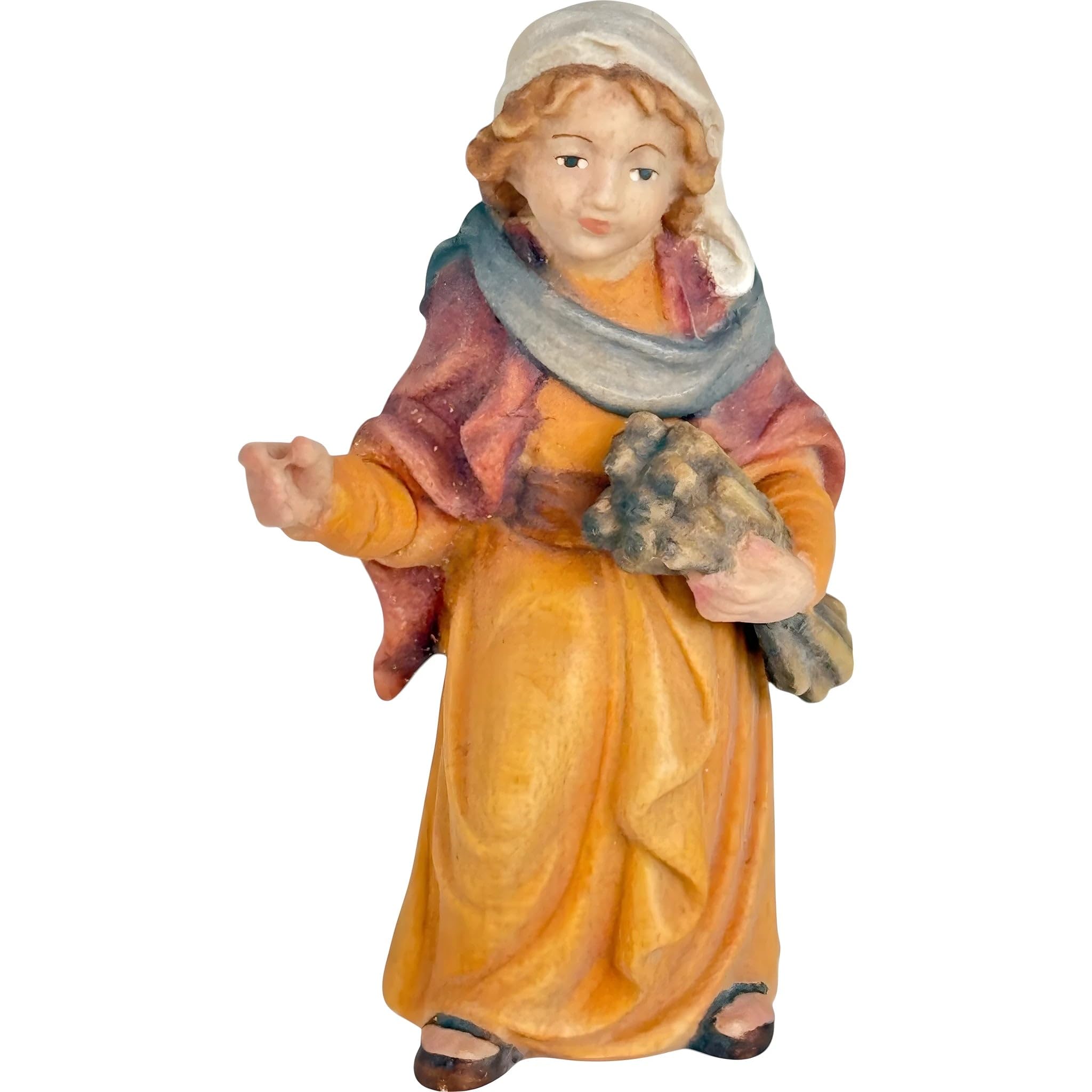 Shepherdess Carrying Wood Bundle - Natural Maple by Dolfi