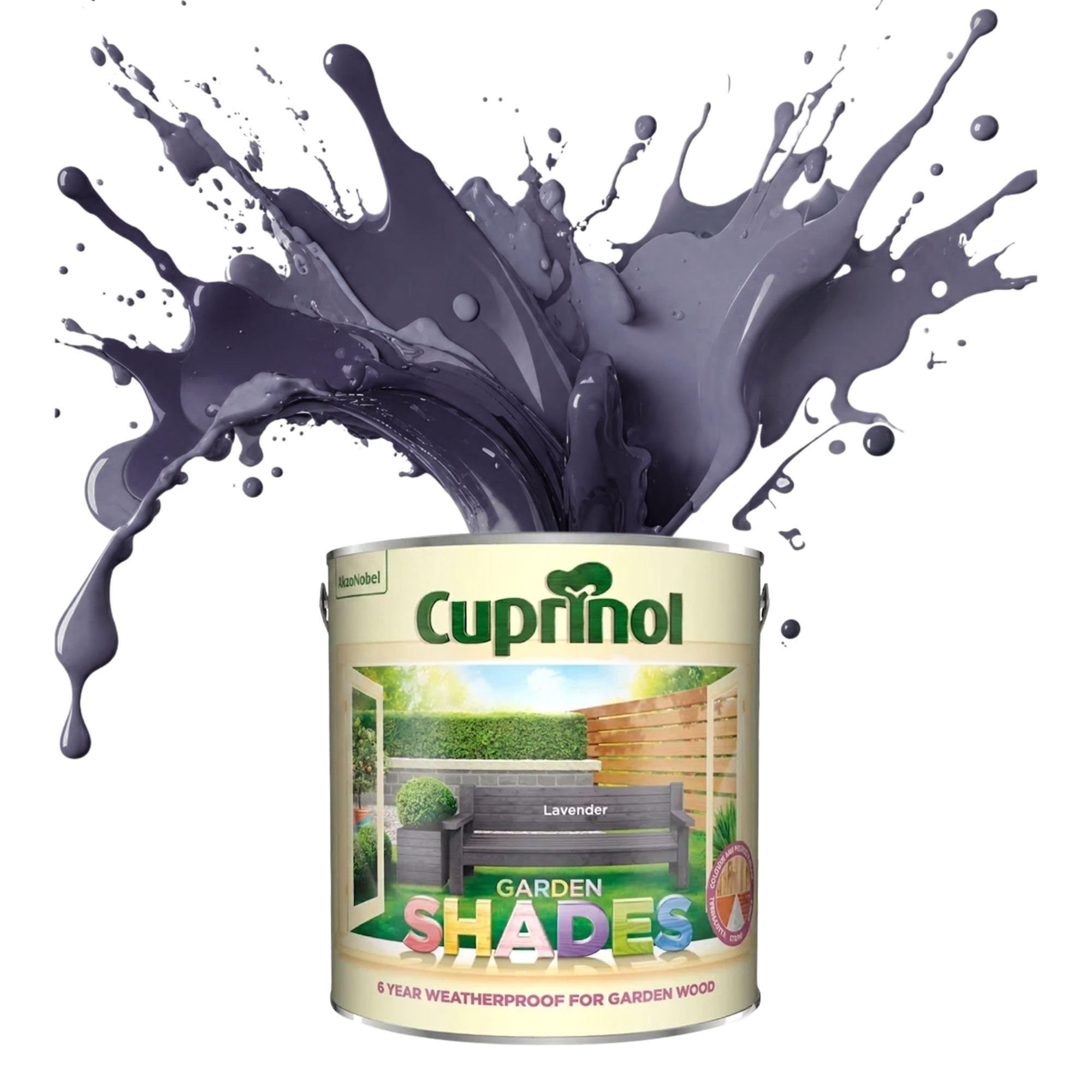 ARUUJ Garden Shades Lavender, 1 Liter Fence Paint, Outdoor Wood Paint for Sheds, Gardens Furniture, Trellis Fence & Exterior Wood, Water Based Matt Finish, Weather Resistant