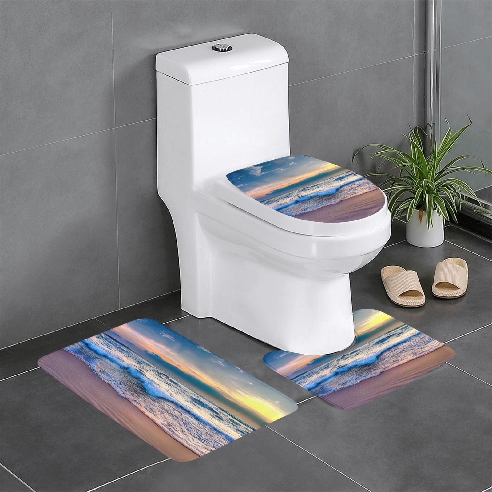 Tapis de bain anti-froid et antidérapant lot de 3 ultra doux pour sortie de douche