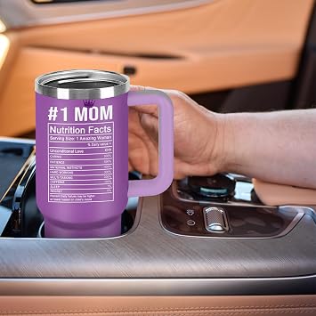 Gifts for Mom from Daughter Son - Best Mom Ever Gifts Cups Tumbler with Handle 40oz Christmas Birthday Present Drinking Cup for Moms, Mama, New Moms, Best Mother Stainless Steel Coffee Travel Mugs