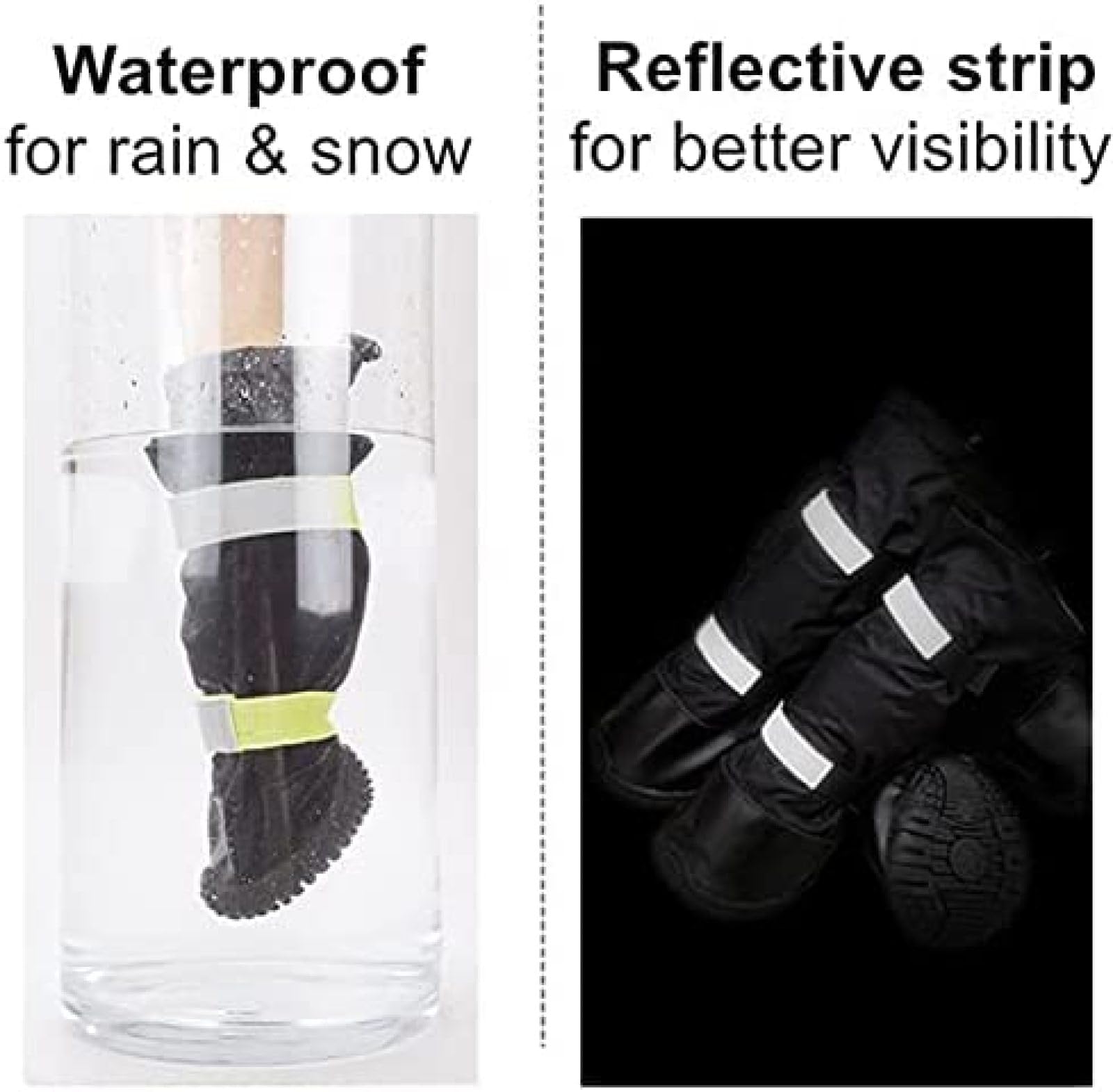 Chaussures pour Chiens De Taille Moyenne Imperméables Bottes d'hiver en Plein Air Chaussons pour Chiens Chauds Longs Antidérapants Chaussures De Pluie Chien Durable,Noir,L 80,Constructive23