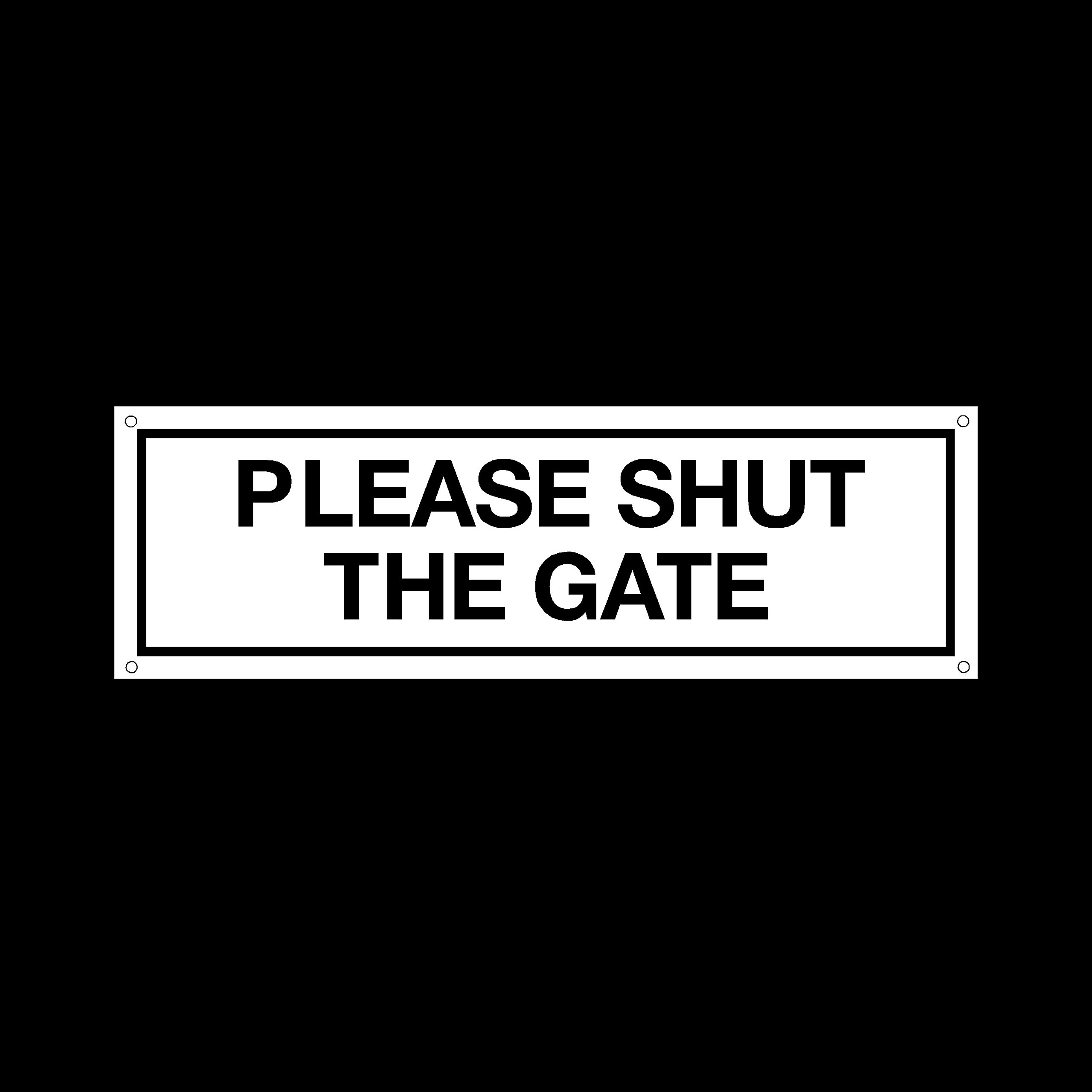 Ussp&S Black Please Shut The Gate Plastic Door Sign With 4 Pre-Drilled Holes