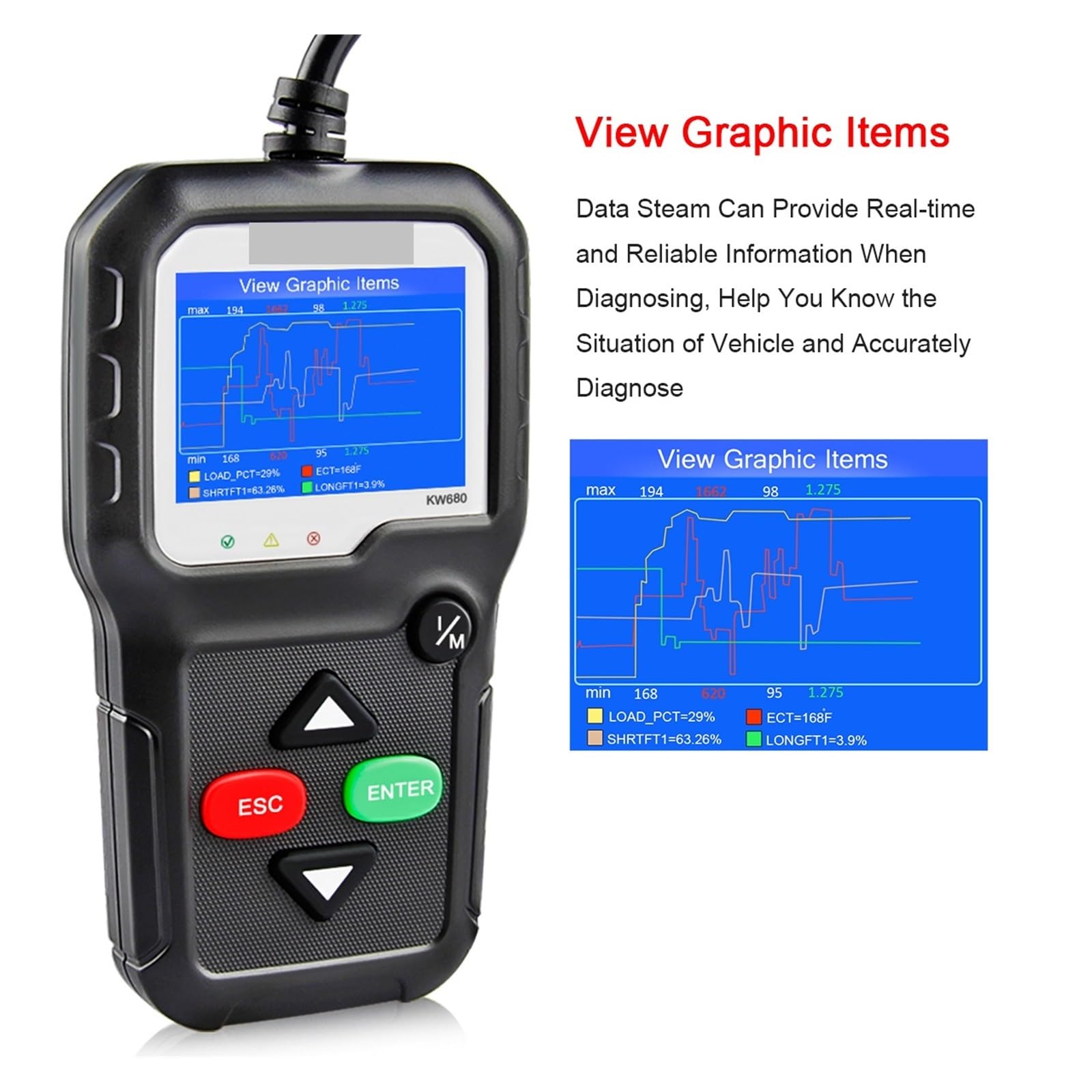 KW680 OBD2 Scanner OBDII Auto Diagnostica Strumenti Diagnostici Auto Lingua Russa Strumento Scanner Auto Lettore di Codici Diagnostici