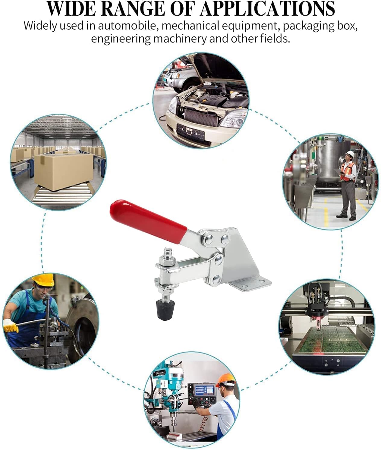 Auniwaig Toggle Clamps, Quick Release Toggle Clamp for Woodworking, 500Lbs 227Kg Hold Down Hand Tool Clamp for Welding DEMA-202F